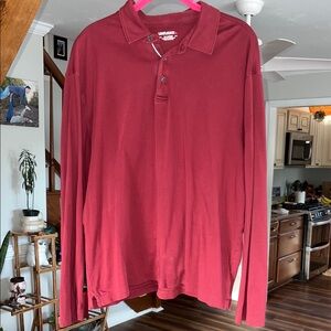 UNTUCKit Men's Burgundy Long Sleeve Polo Shirt XL